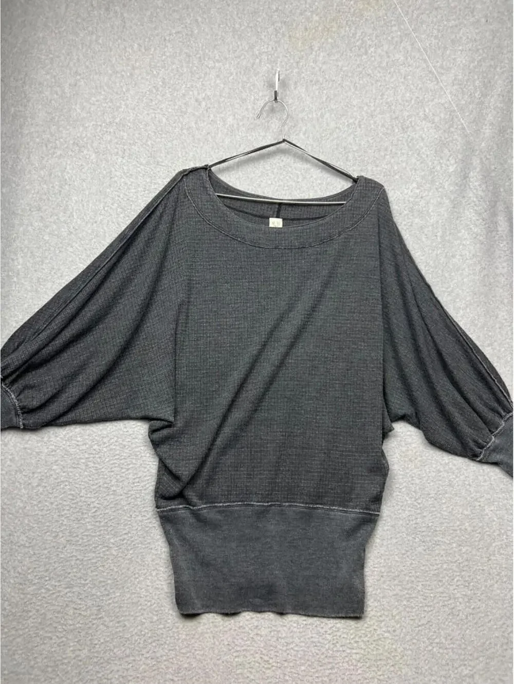 Free People Willow Thermal Sweater Womens Size S Gray Dolman Sleeves Oversized
